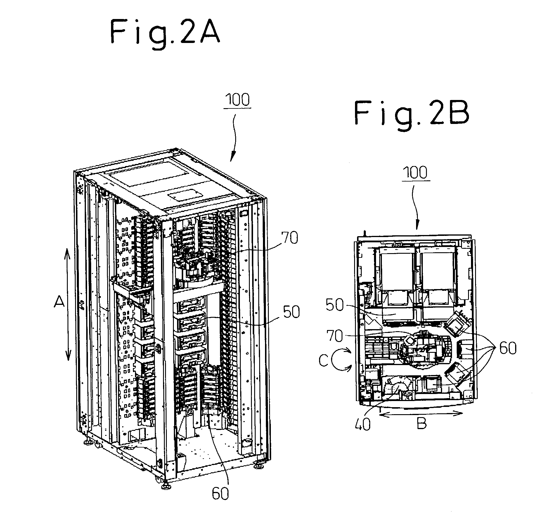 Robot hand for transferring an article in a housing, and a library apparatus equipped with the robot hand for transferring and article stored in a rack