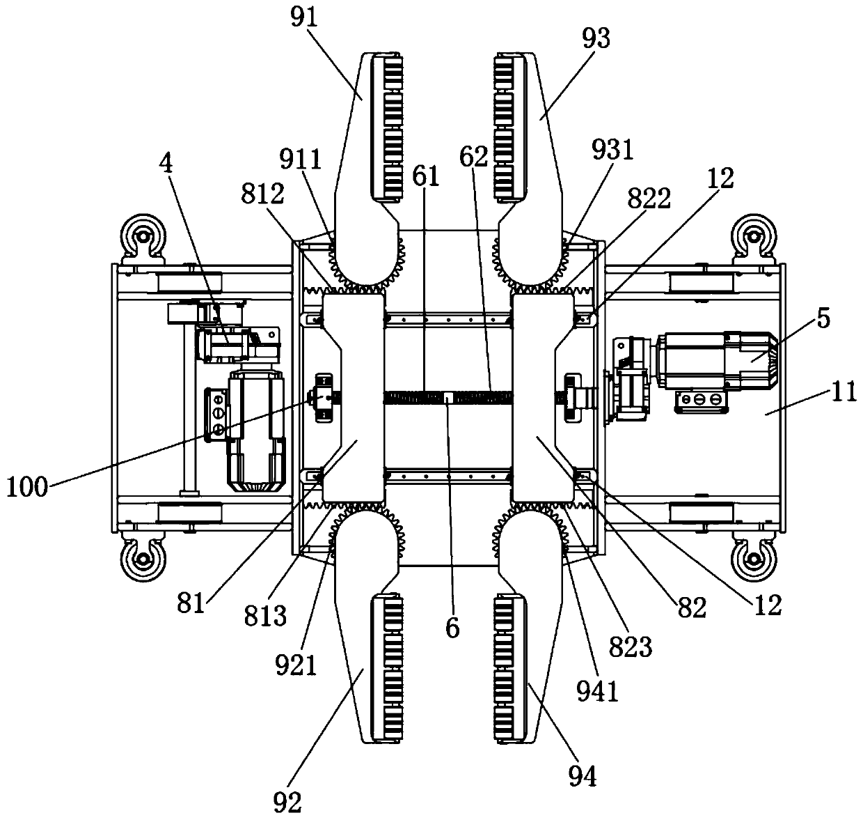 Clamping arm mechanism and vehicle carrier comprising clamping arm mechanism