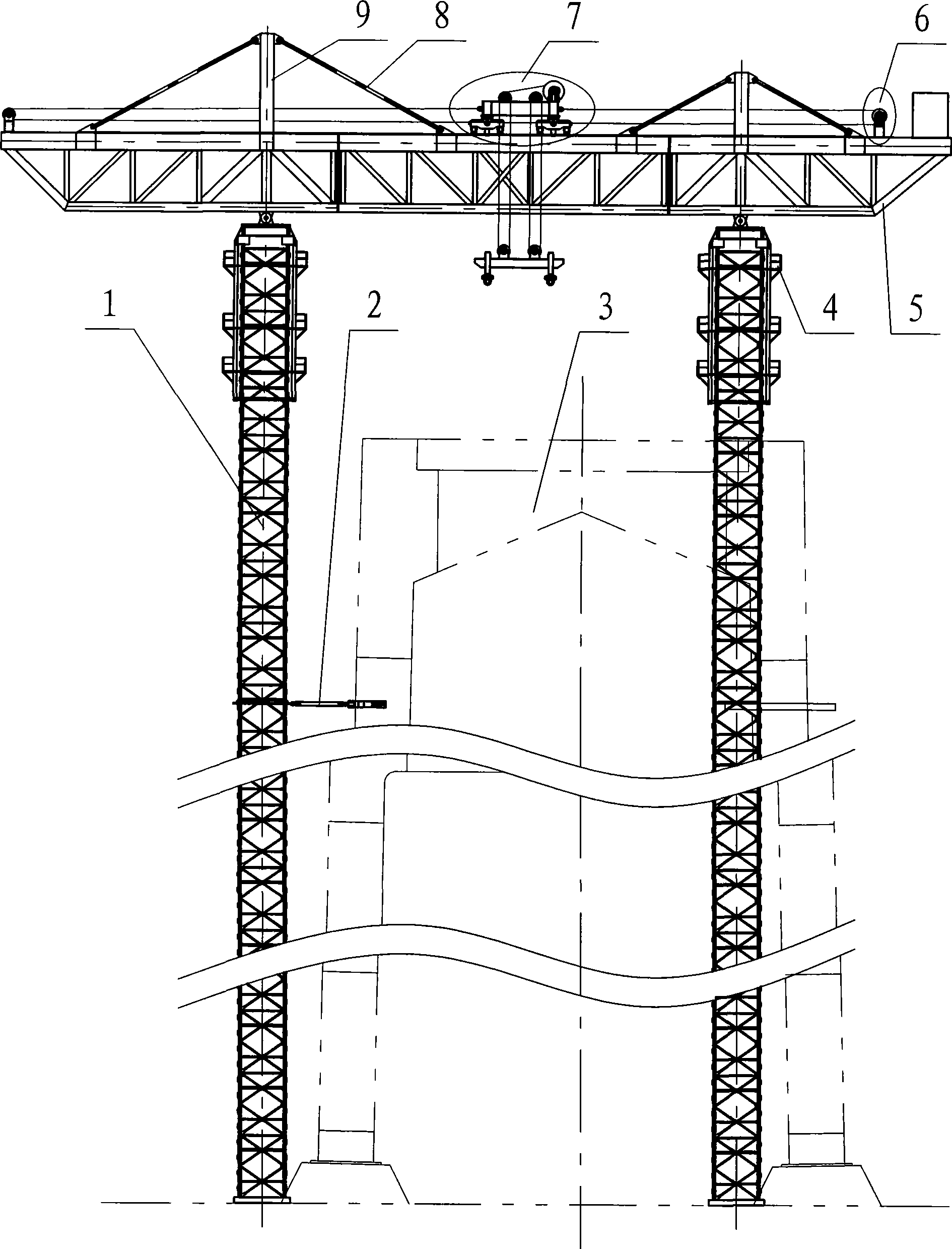 Big elevating capacity and big elevating height hoisting crane