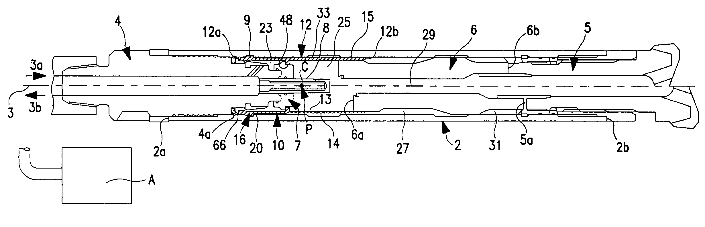 Fluid distributor device for down-hole-drills