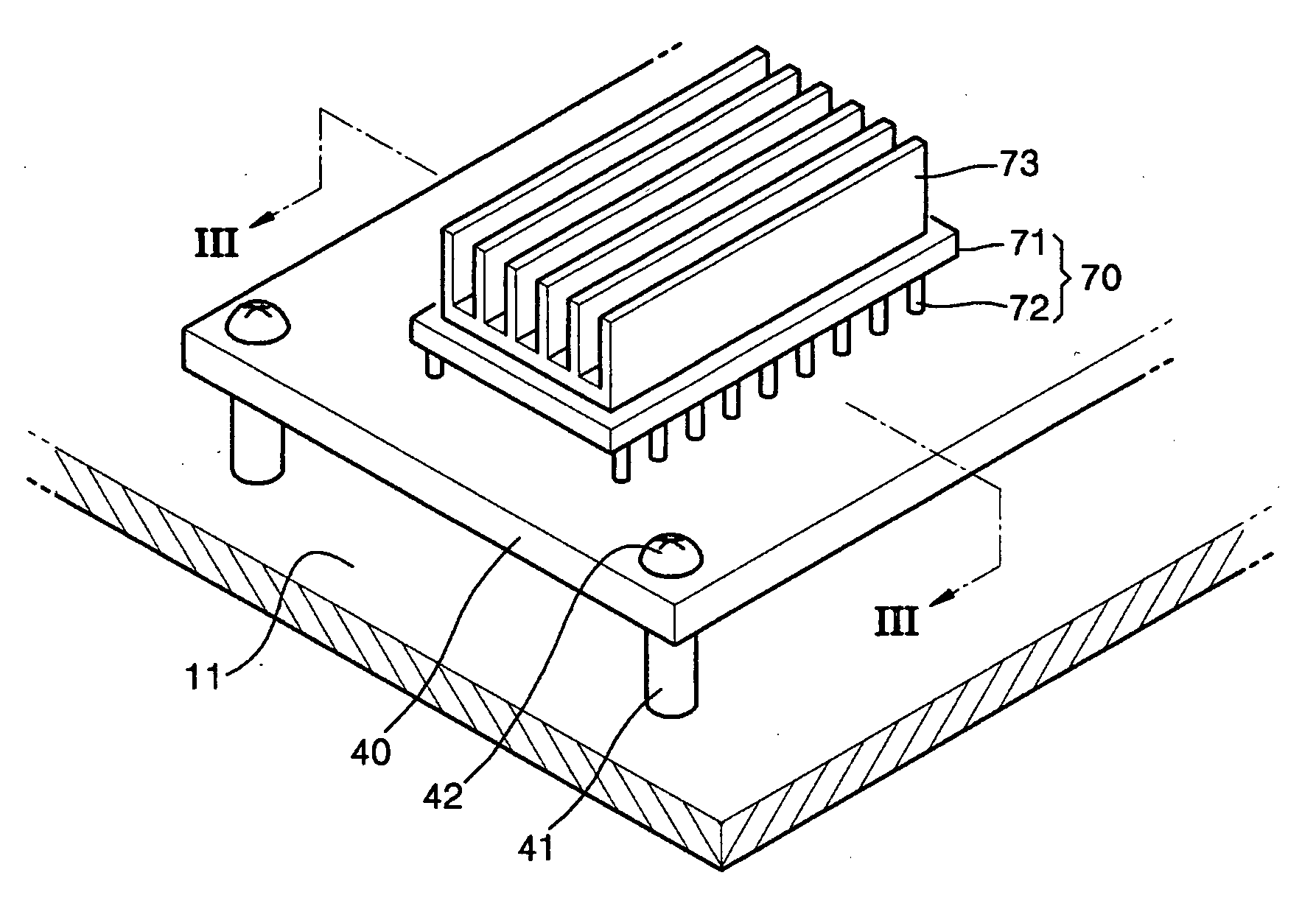 Heat dissipation structure of intelligent power module, display module having the same, and method for installing heat dissipation plate for intelligent power module