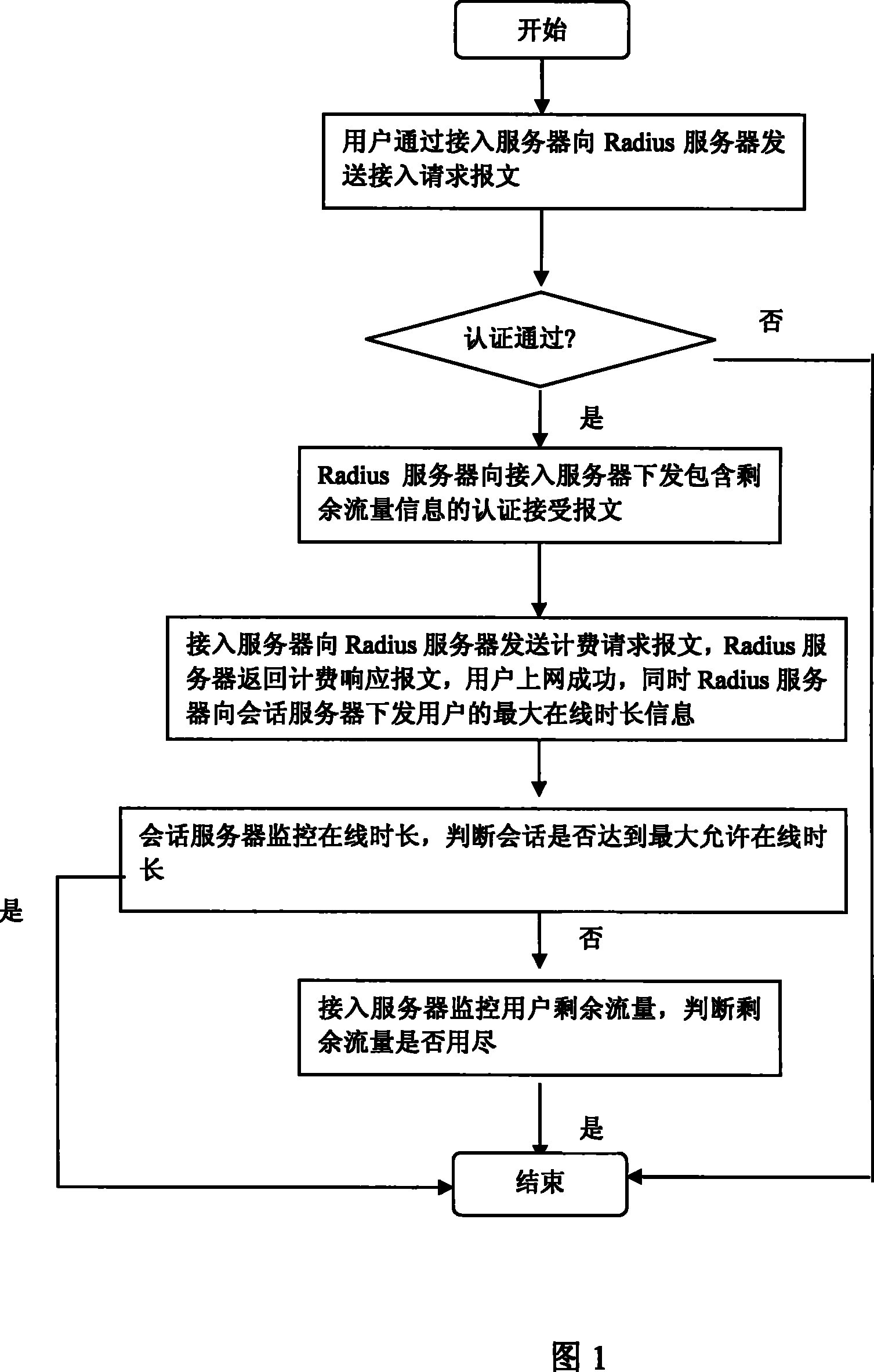 AAA service session access control system and method