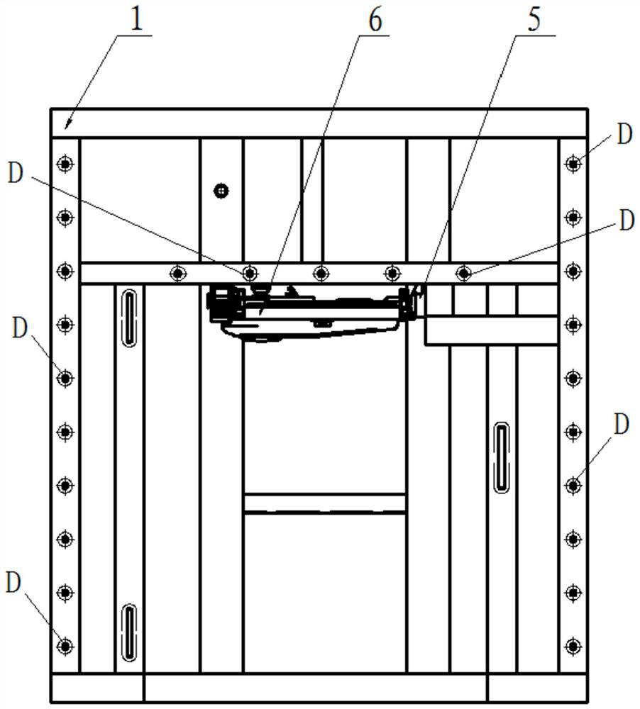 Static test platform for cockpit door