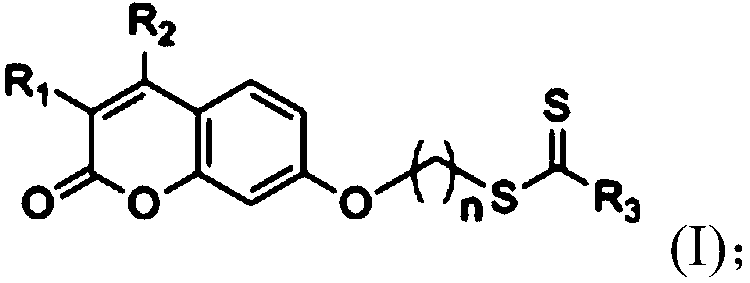 Coumarin-dithiocarbamate derivative and synthesizing method thereof