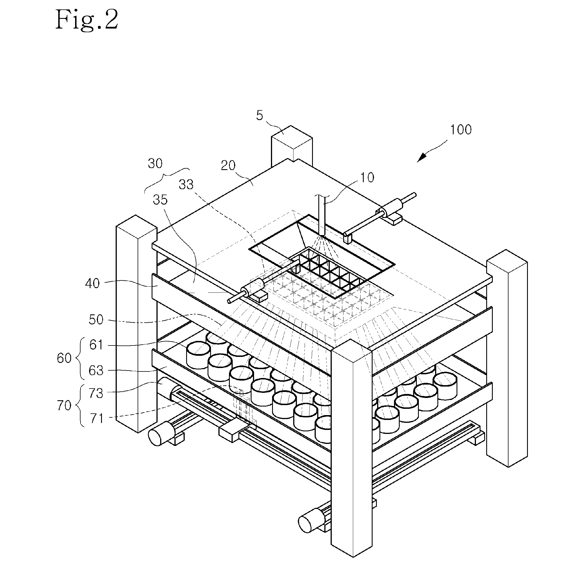 Device for measuring droplet mass flux distributions to test spray injection system and the measuring method