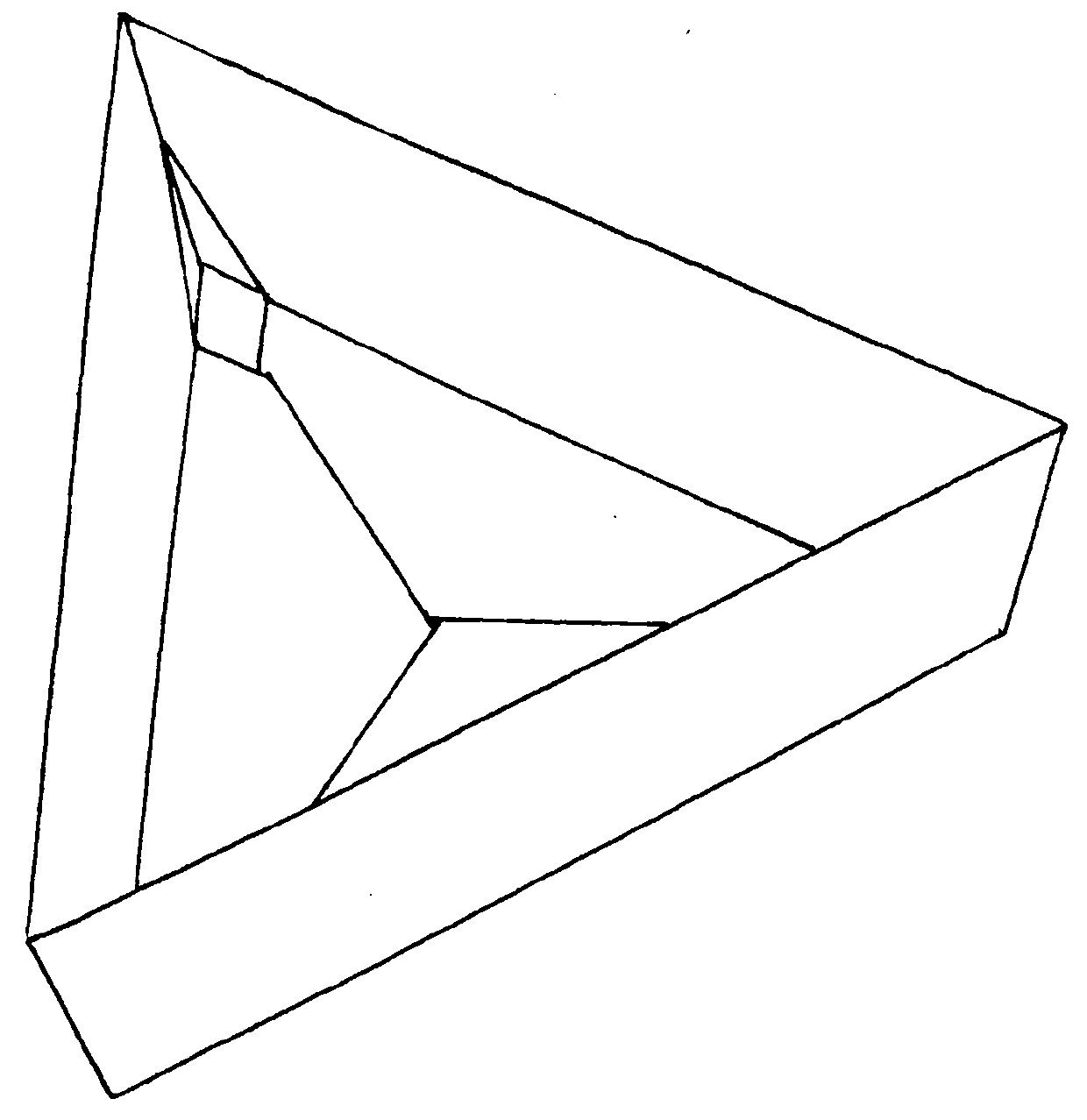 Method for folding triangular box with overlying box bottom