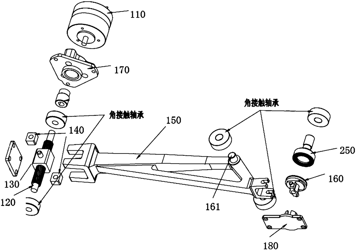 A device for angle deflection and locking of rudder blade