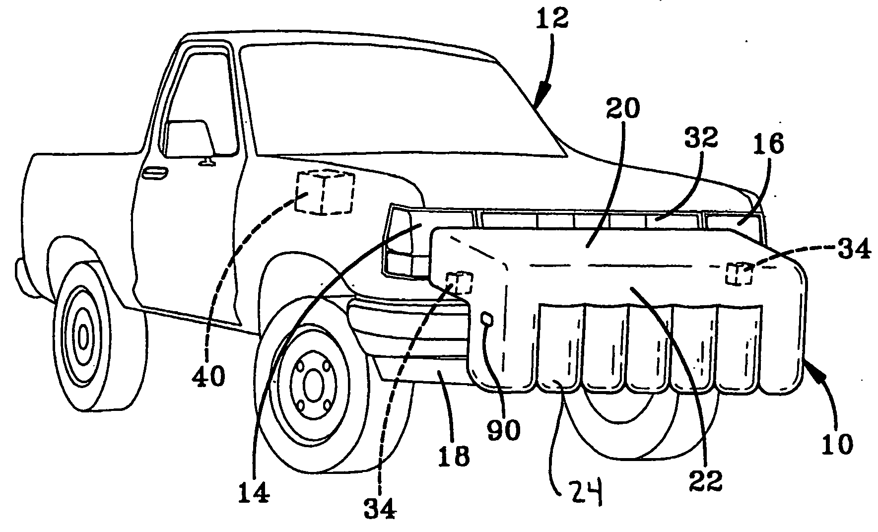 Bumper airbag and system