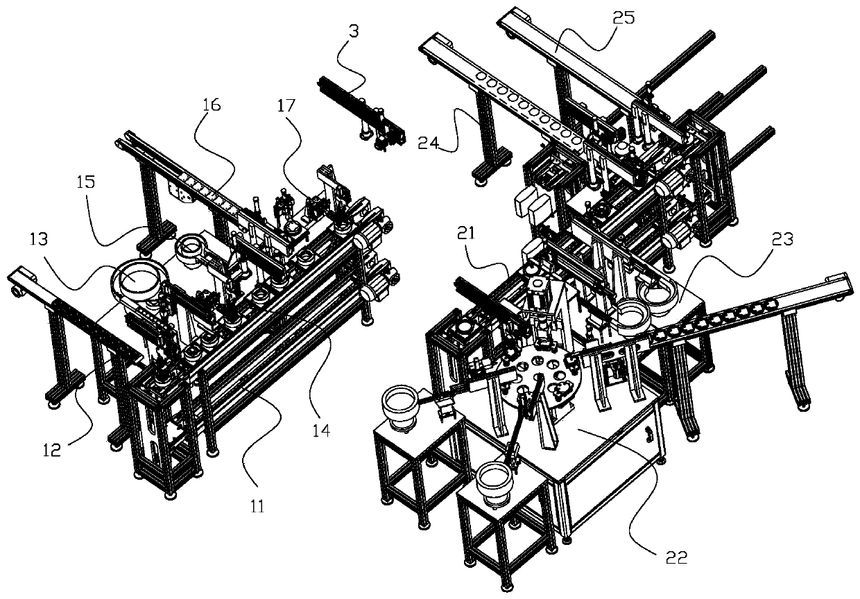 Production system and assembling method for core part of smoke alarm