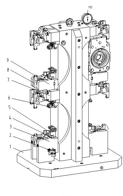 Hydraulic and pneumatic combined clamping device for machining shell