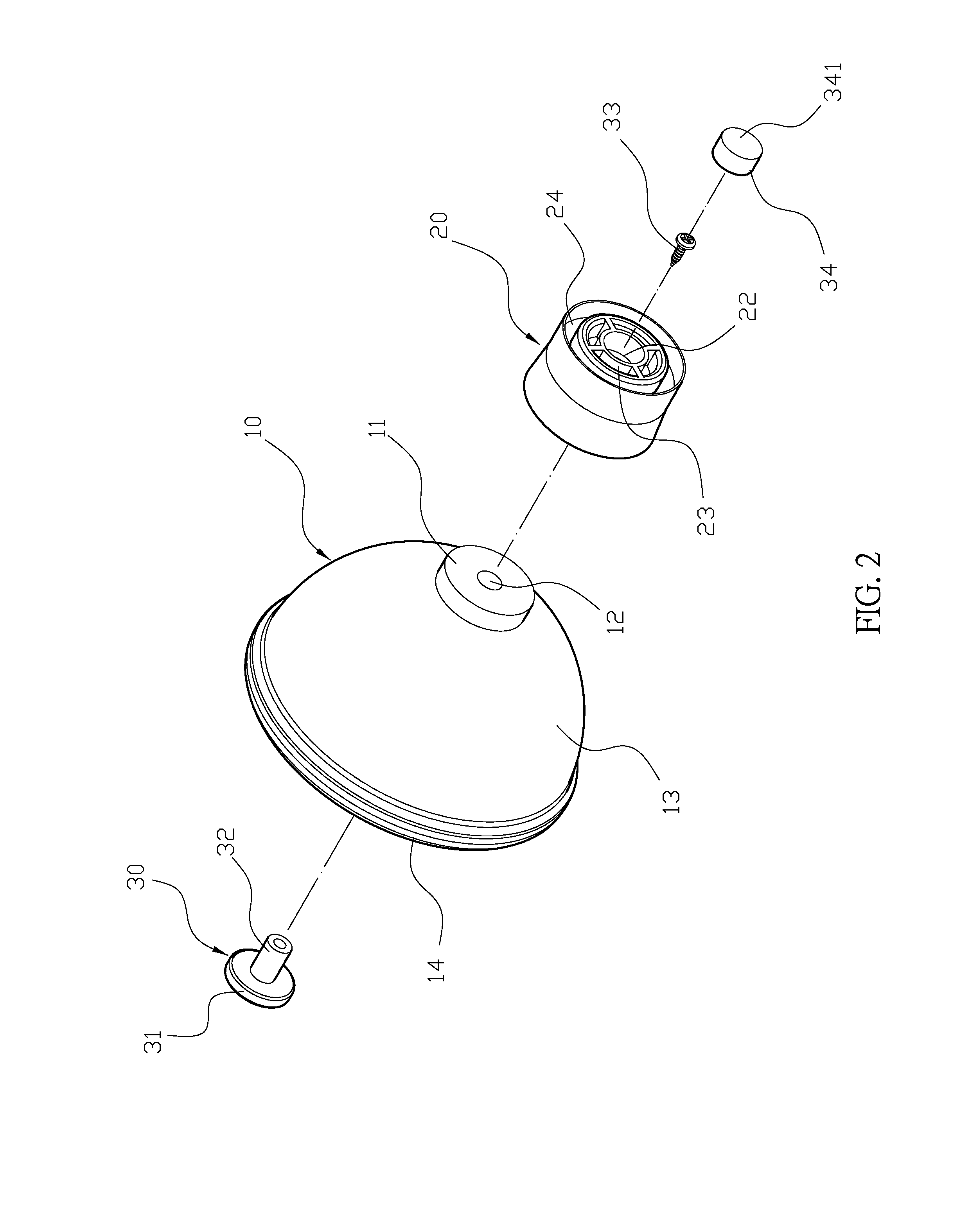 Positioning structure of plastic disk of massaging device