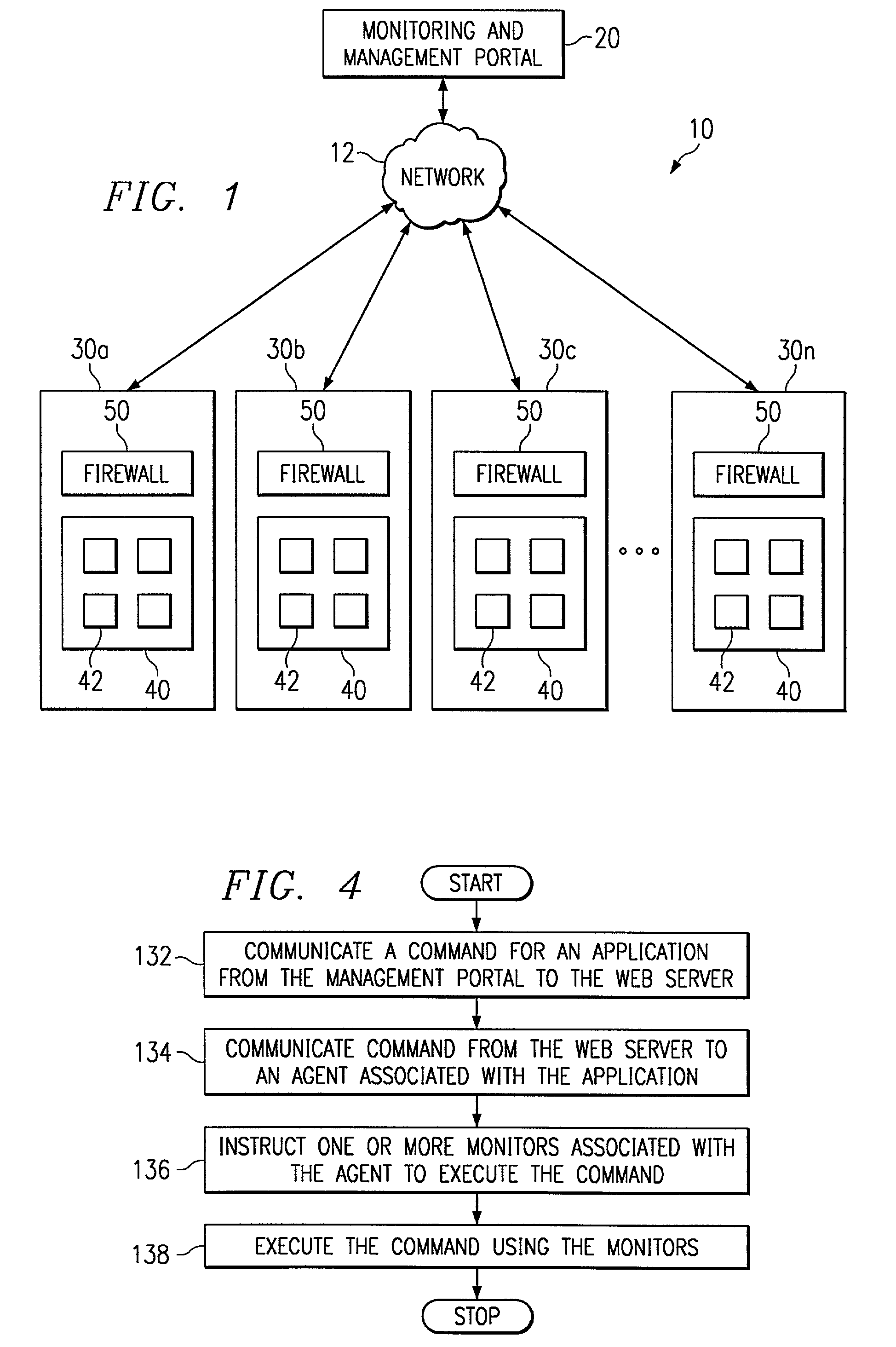 System and method for remotely monitoring and managing applications across multiple domains