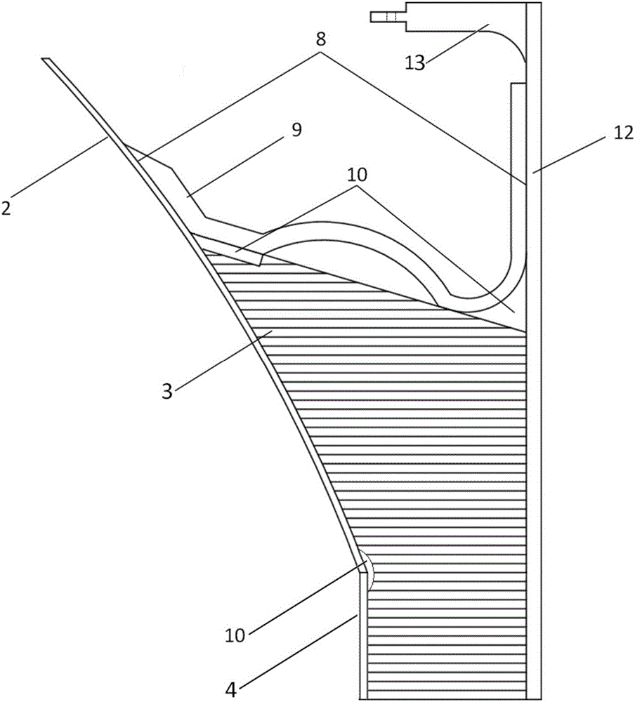 Carrier rocket composite storage tank provided with honeycomb sandwich walls and machining method thereof