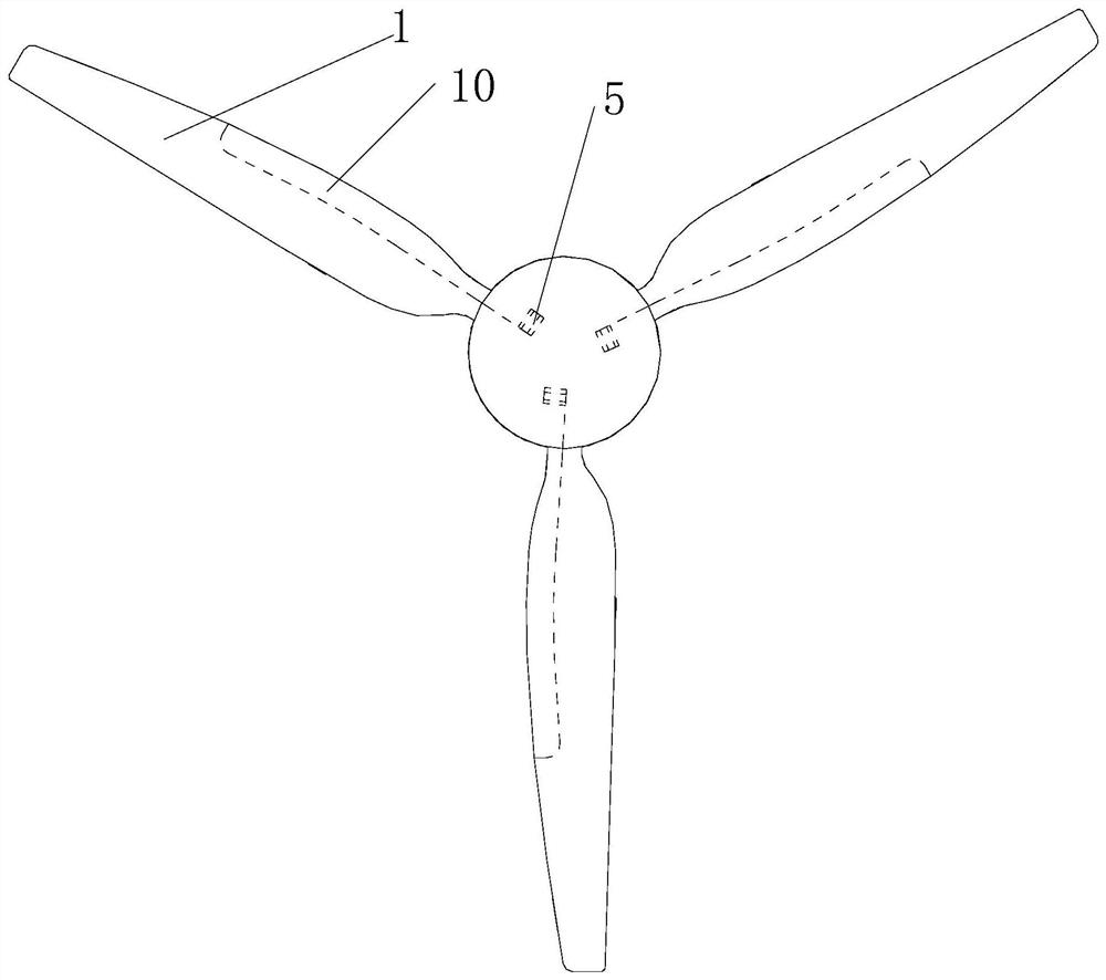 Propeller blade with built-in electric heating function