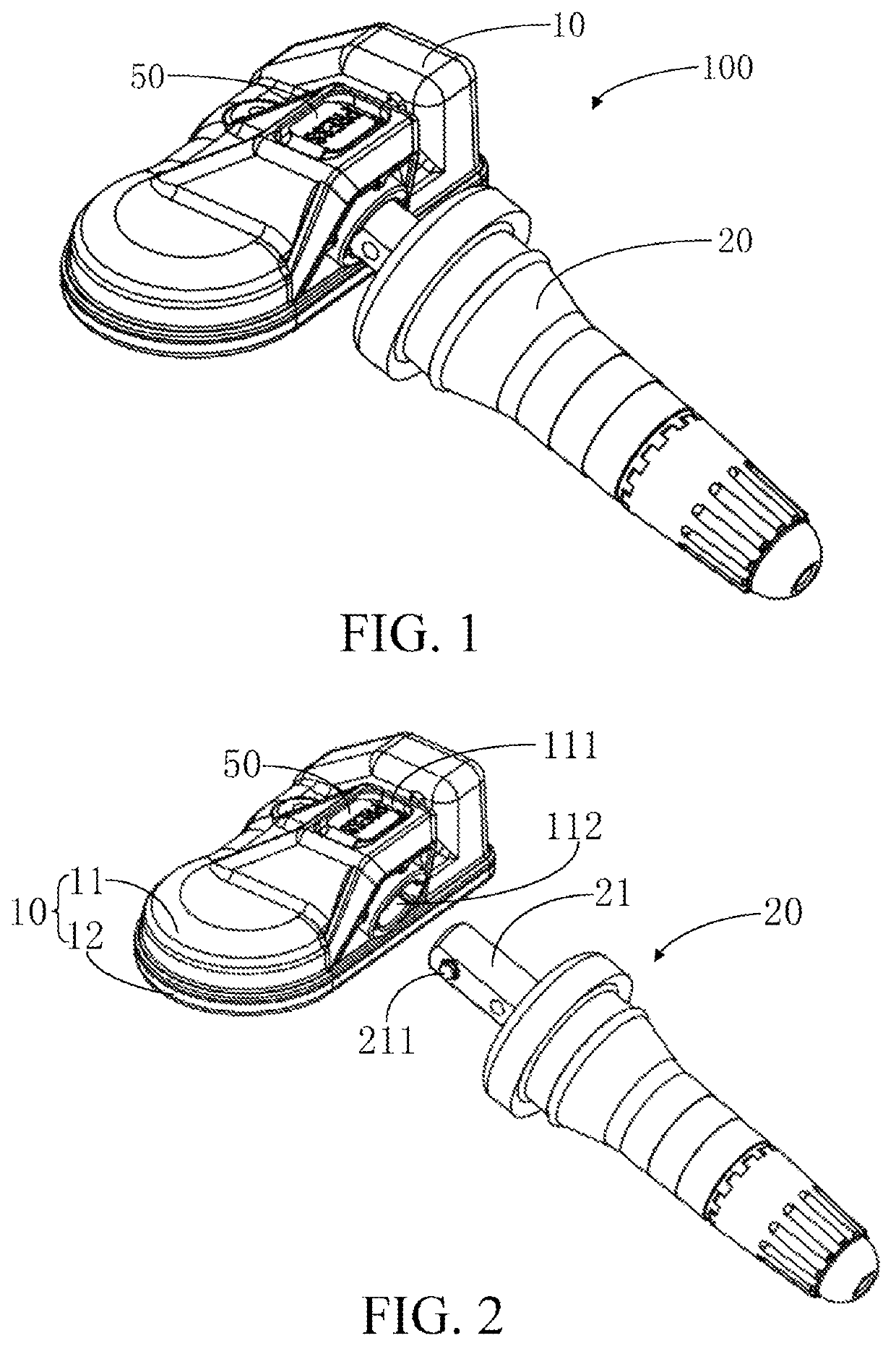 Tire pressure sensor with locking feature