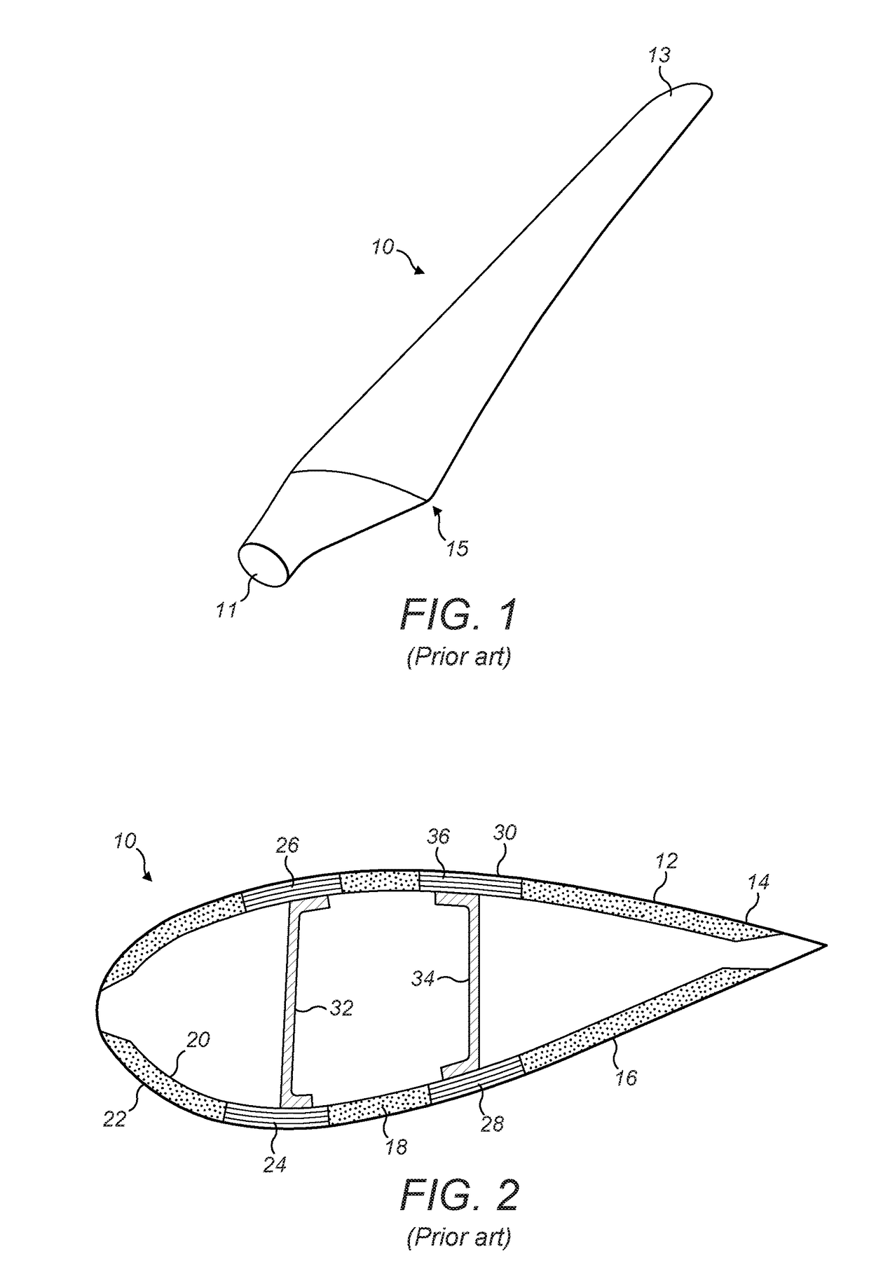 Composite component having a safety edge