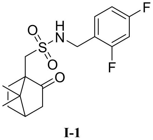 Preparation method and application of camphor sulfonyl benzylamine compound