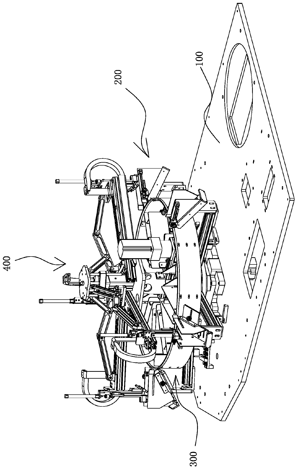 Material taking device of full-automatic sewn-in label machine