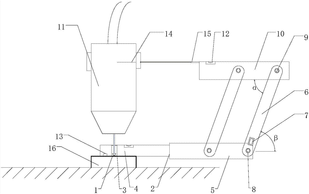 Measuring and calibrating device for laser processing focal length and incidence angles