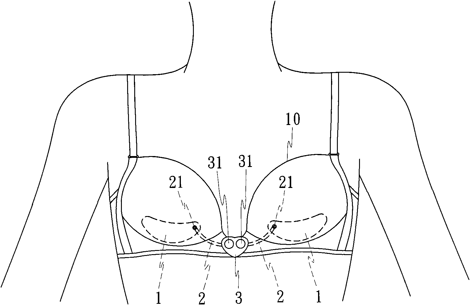 Massage bra pads with function of micro-current stimulation