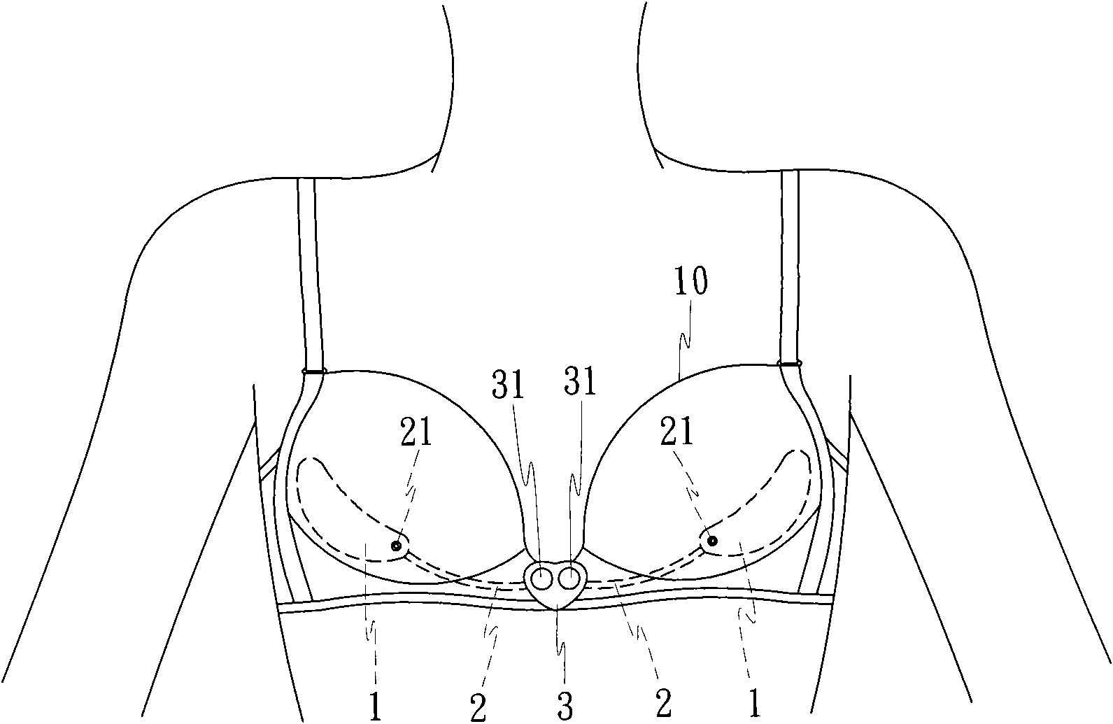 Massage bra pads with function of micro-current stimulation