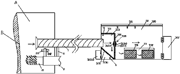 Ventilating and dust-removing construction method for excavating small-section tunnel with single-cantilever heading machine