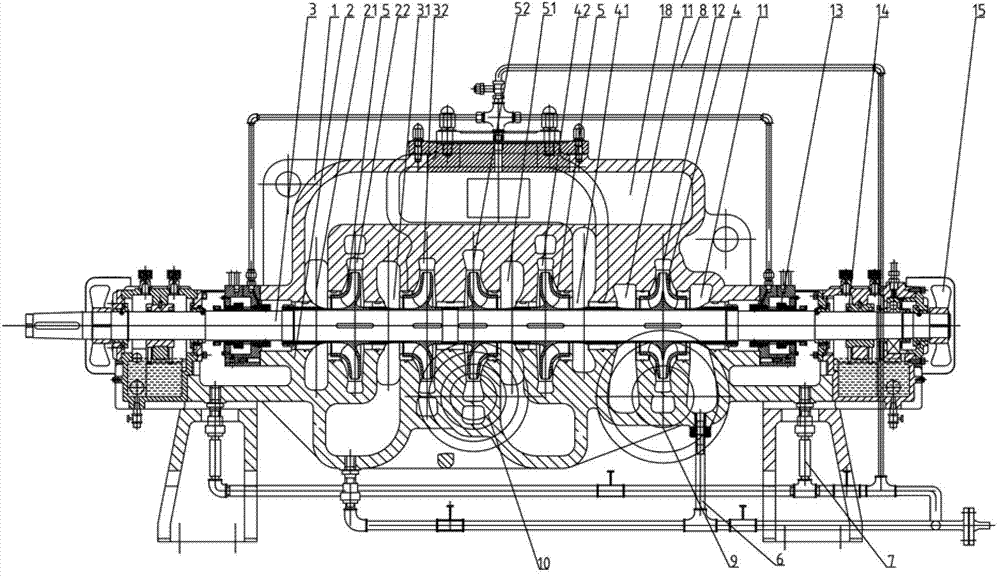 Double-suction multistage horizontal type horizontal split pump