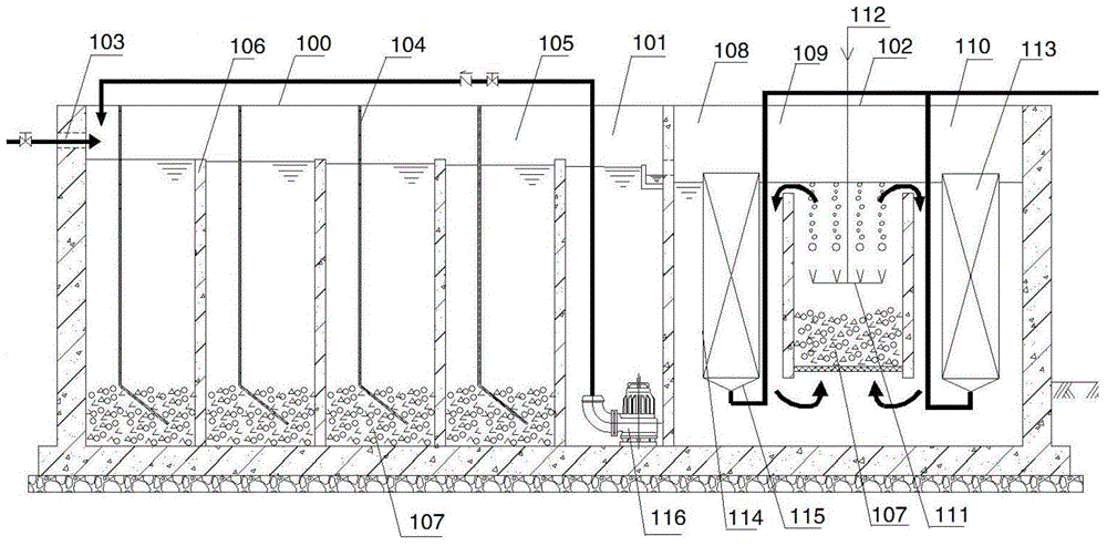 Biological combined reactor used for printing and dyeing waste water processing, device and method