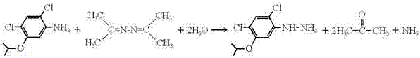 Synthetic process of 2,4-dichloro-5-isopropoxyl phenyl hydrazine