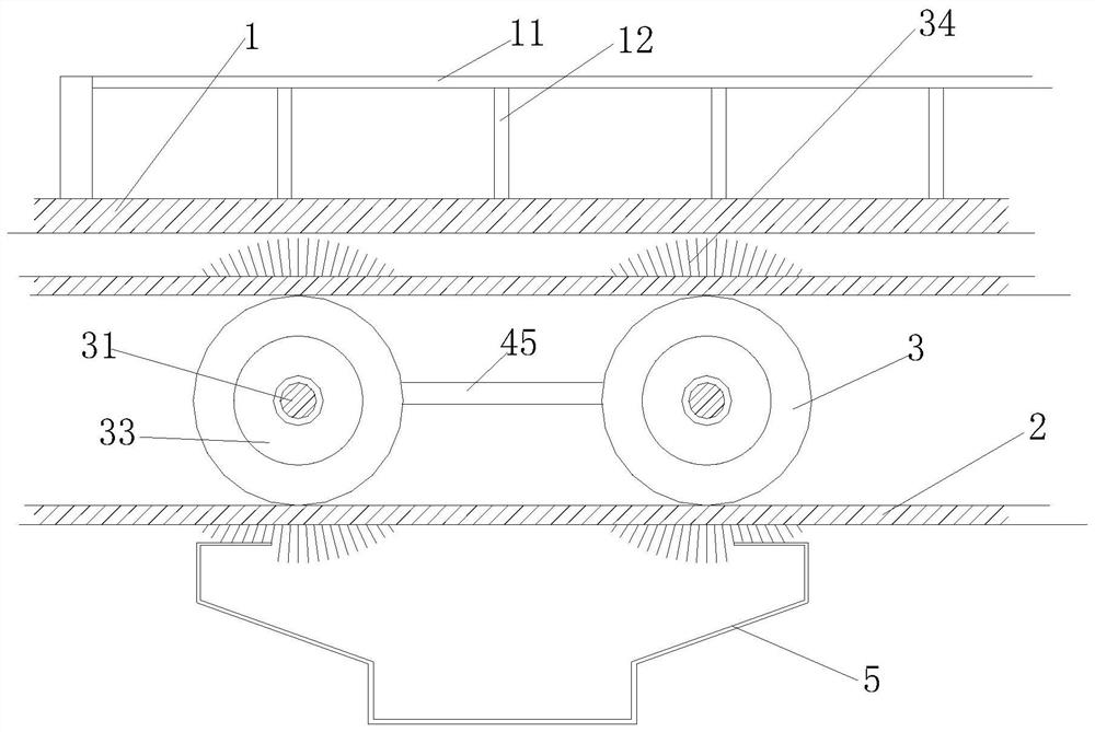 A cleaning device for tin ash in float glass tin bath