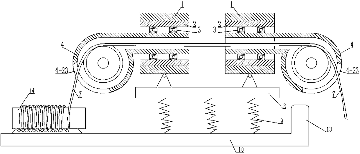 Anchor cable guiding device for chain bucket ship