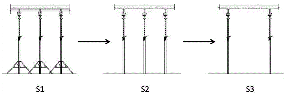 A formwork early demolition construction method with adjustable three-dimensional space size