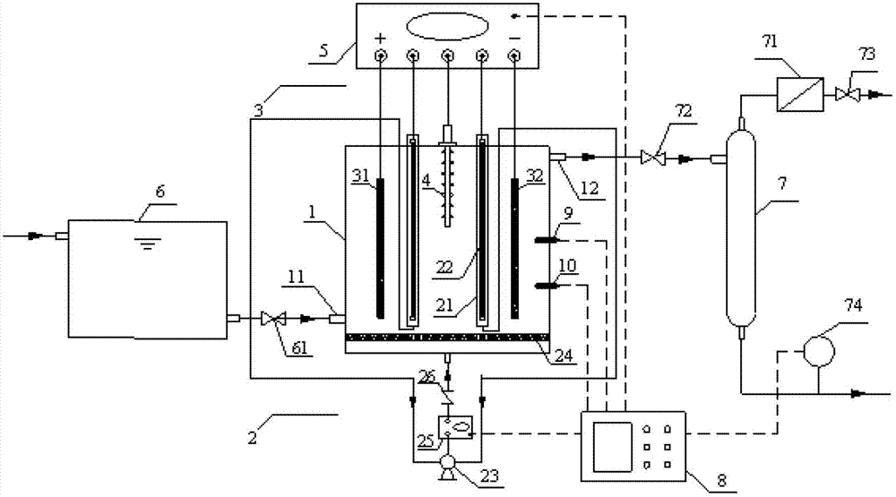 Device and method for integrally treating refractory organic wastewater