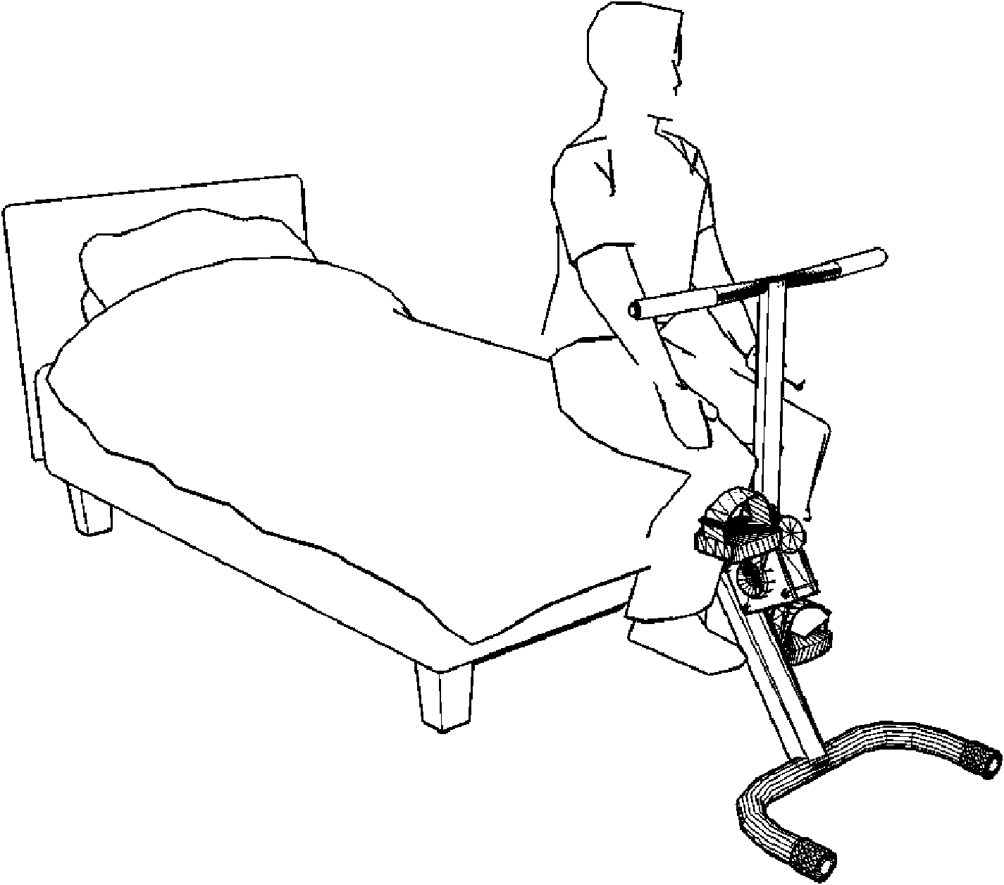 Load-free knee joint function rehabilitation device