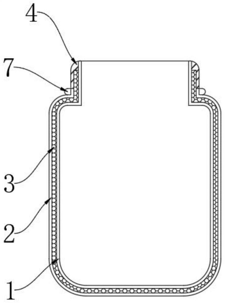 Portable plastic food tank with antibacterial structure