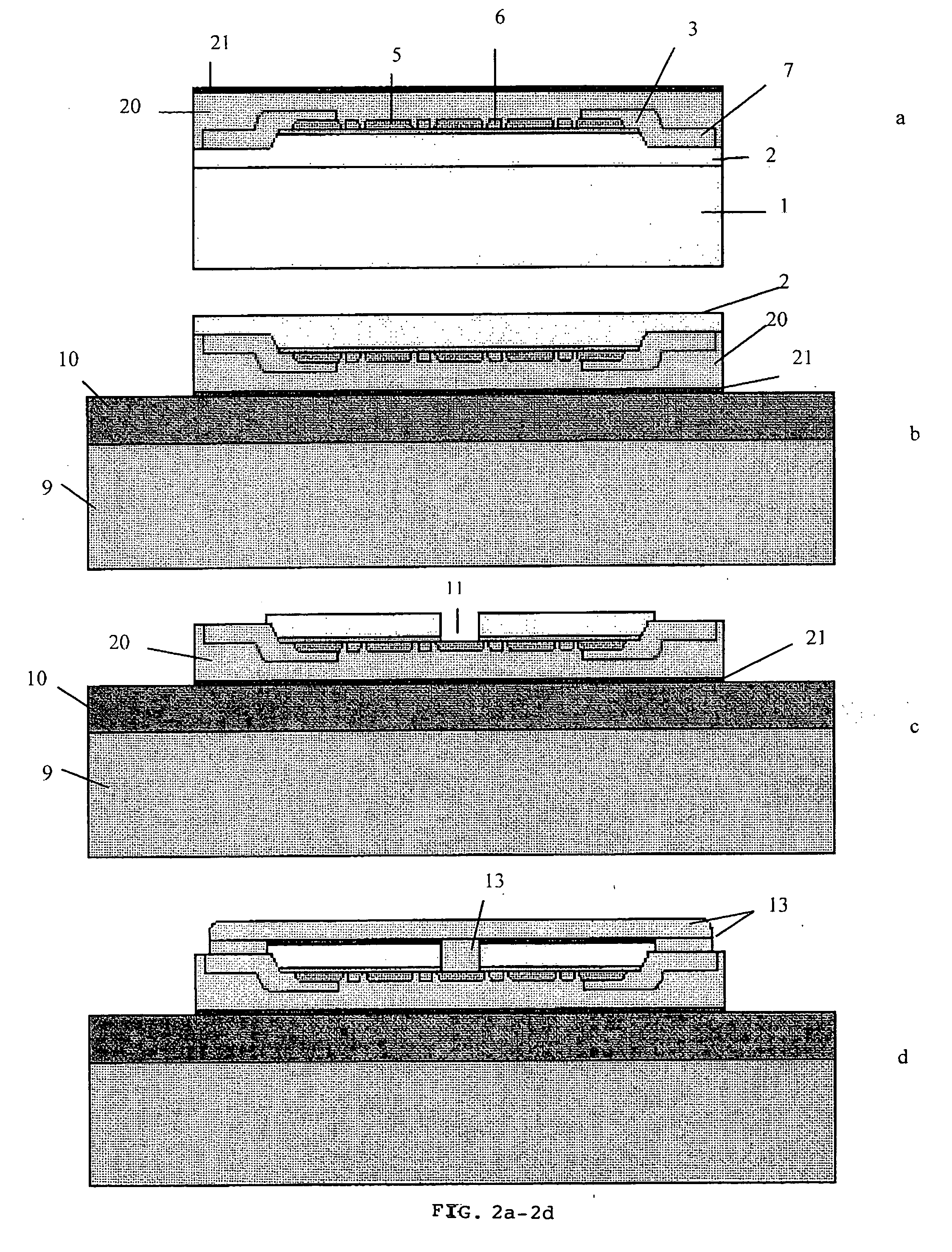 Method for producing a semiconductor device and resulting device