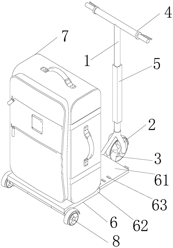 Front-drive foldable bicycle and luggage integrated device