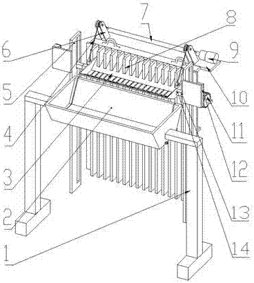 Trash cleaning device for trash rack of pumped storage power station