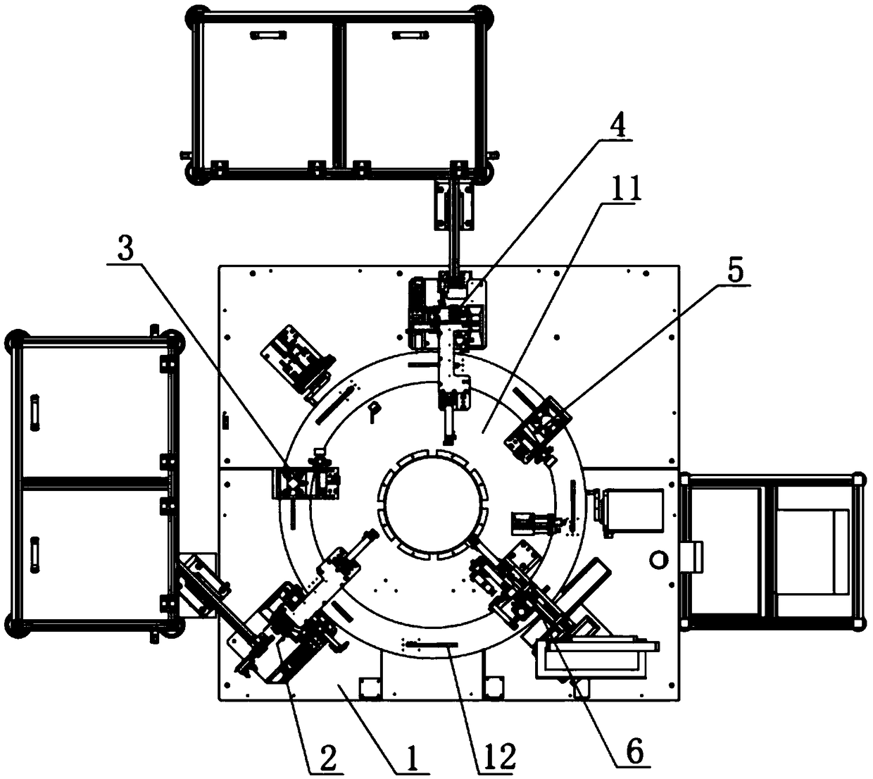 Full-automatic installation device and method for safety air bag plastic part