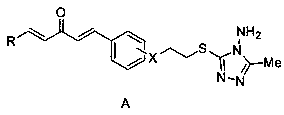1, 4-pentadiene-3-one derivative containing thioether triazole, preparation method and application