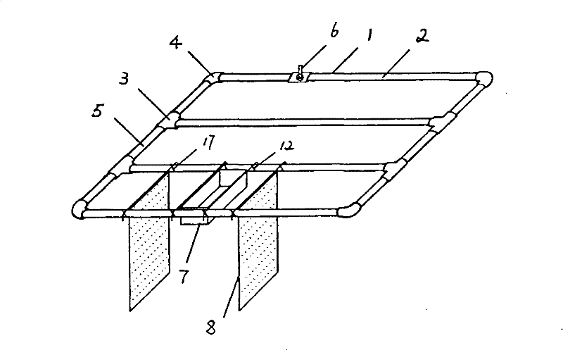 Hanging type high-density ecological shrimp farming and water purification device
