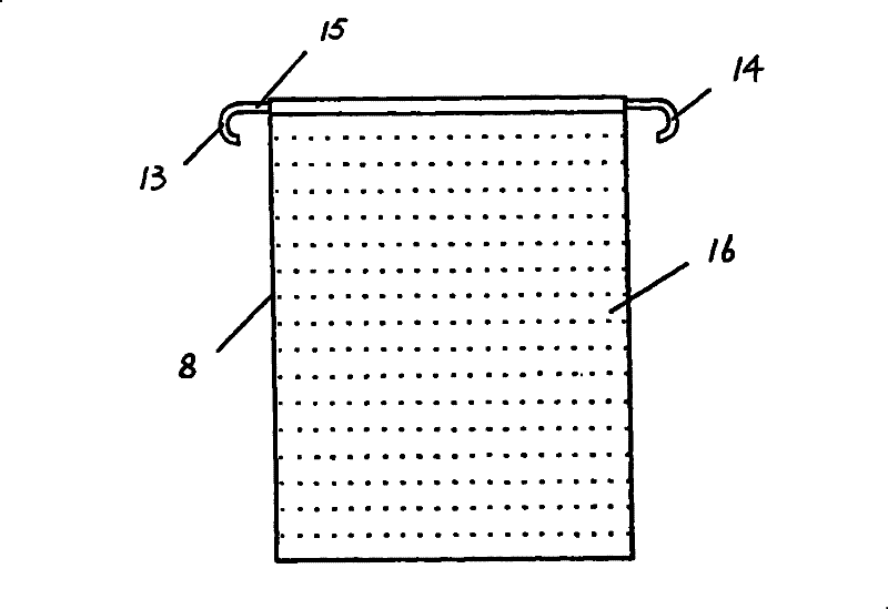 Hanging type high-density ecological shrimp farming and water purification device