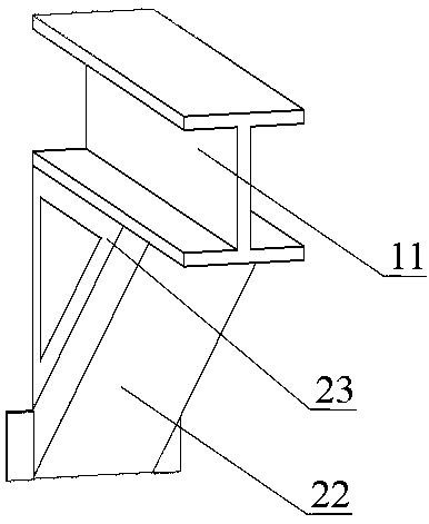 Upper-air formwork support and outer scaffold shared cantilever structure