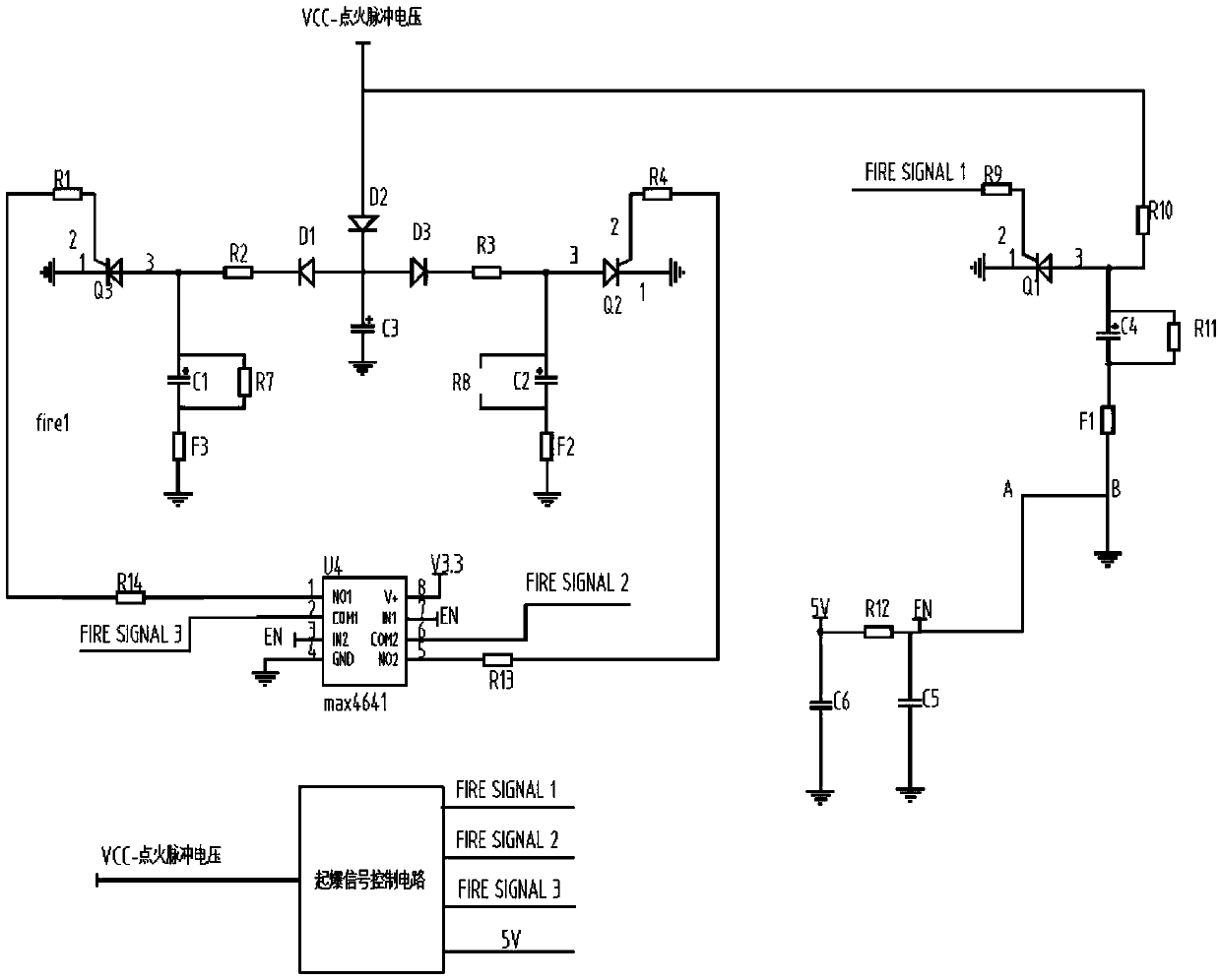 Electronic safety insurance circuit applied to artificial rain rocket shell