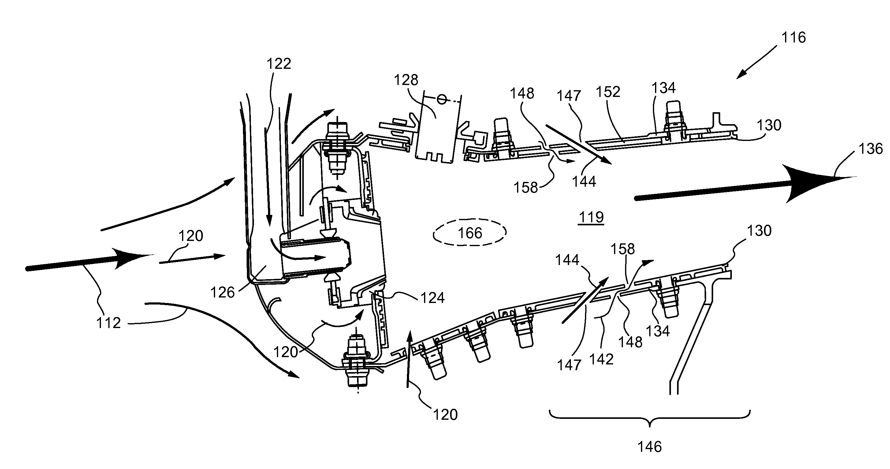 Cooling for Combustor Liners with Accelerating Channels