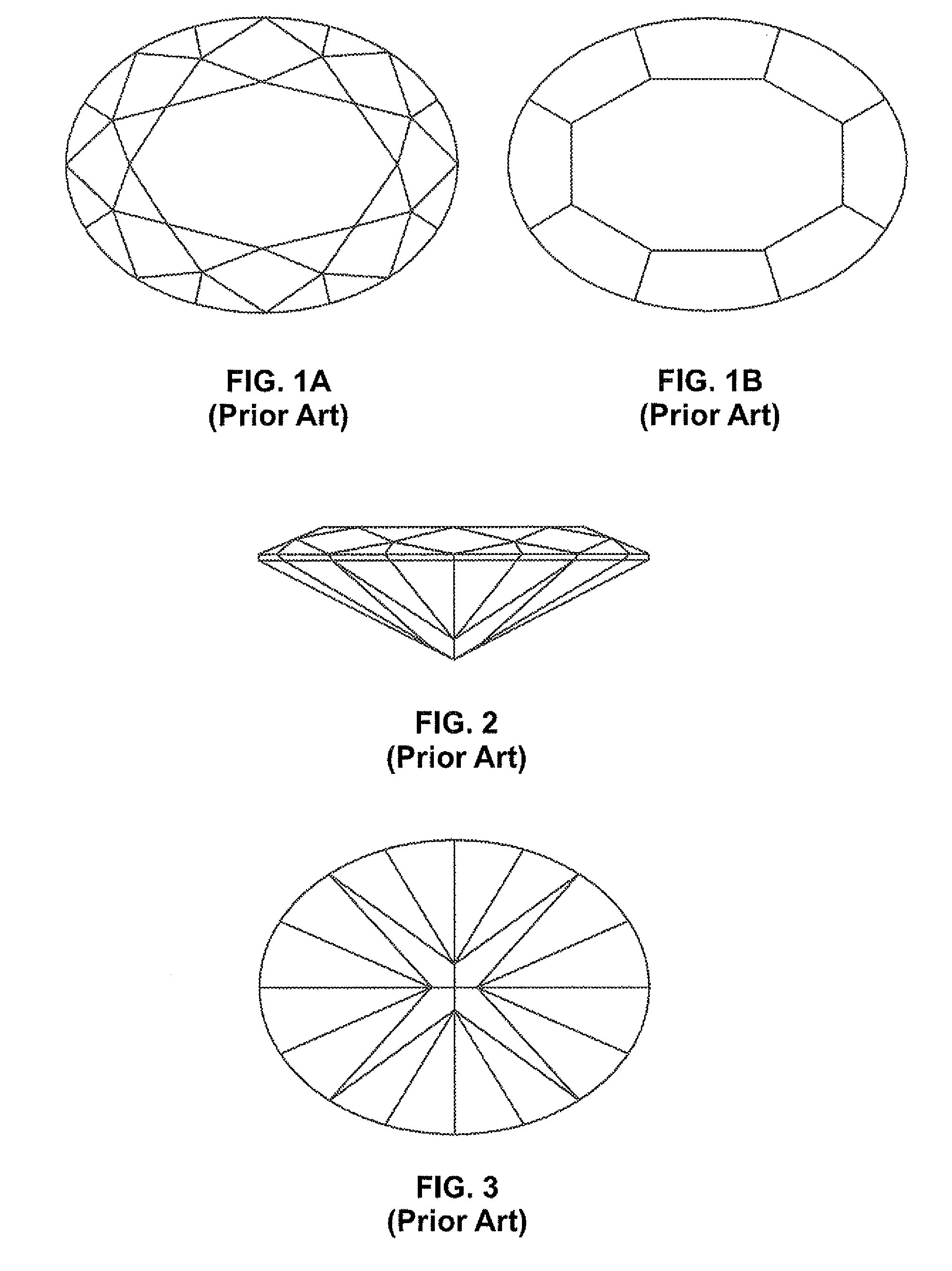 Oval shaped diamond cut having hearts and arrows pattern