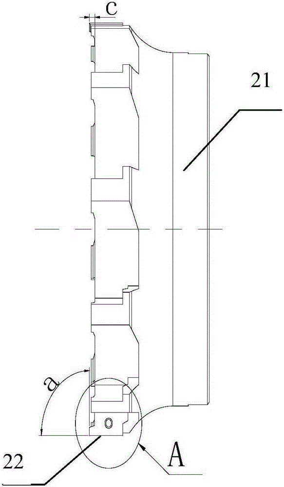 Tool and method for machining shaft head hole of machine frame
