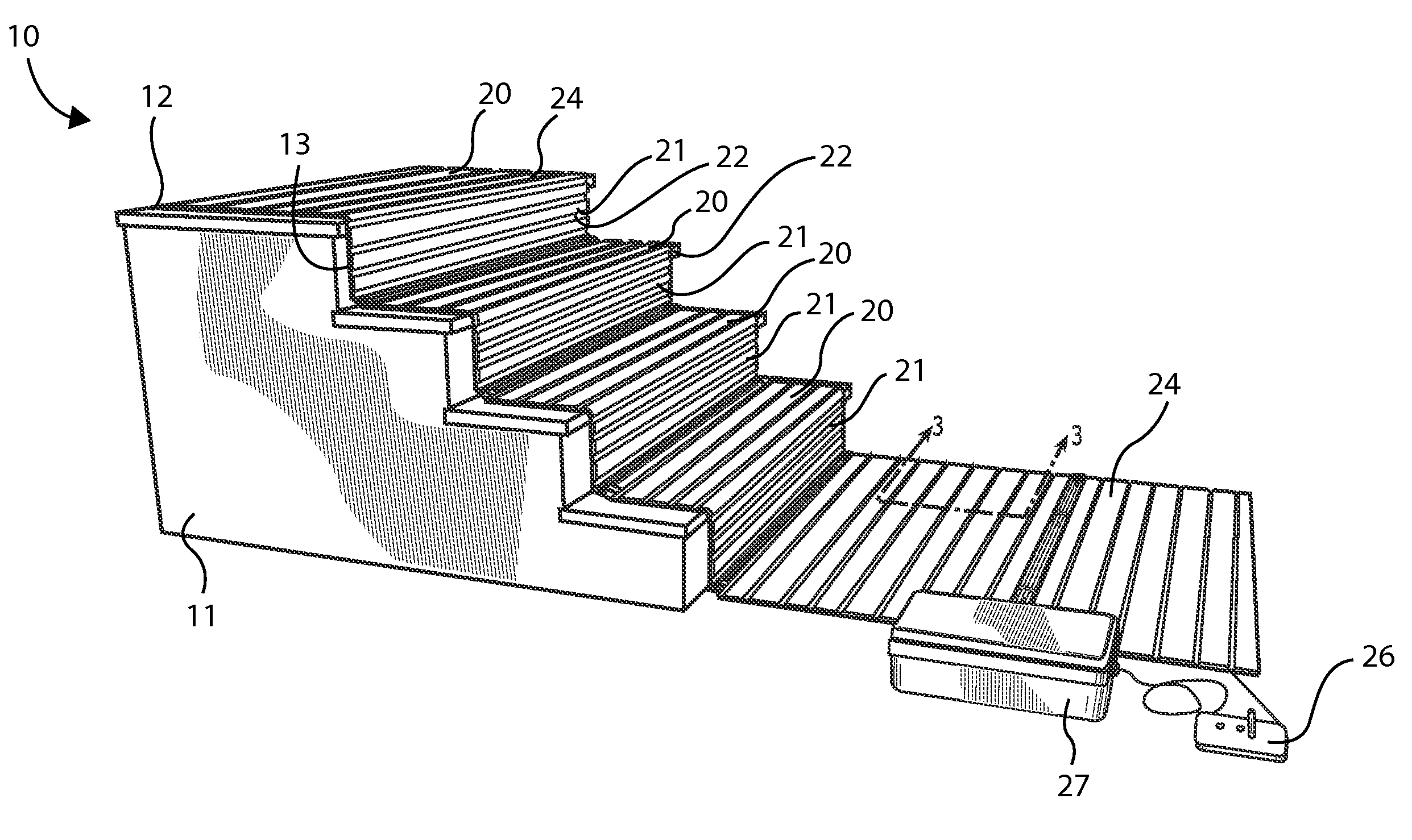 Heated floor mat for elevated surfaces and associated method