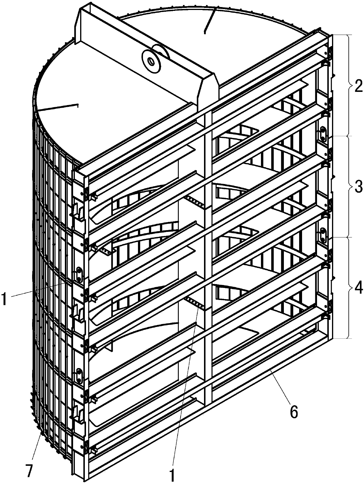 Semicircular planar rolling type trash rack