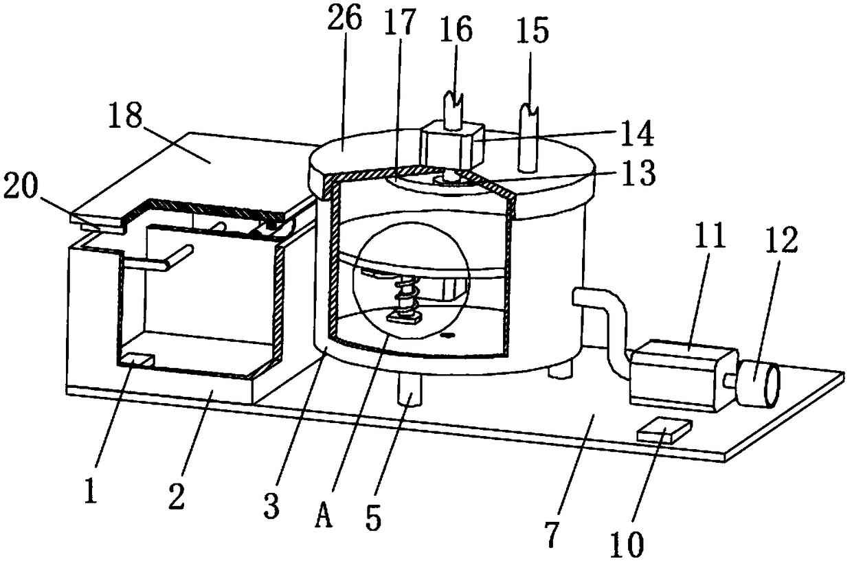 Viewing instrument washing device for ear, nose and throat department